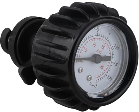 Agatige Kayak Barometer, 0‑2 BAR or 0‑30 PSI Rubber Dinghy Air Pressure Gauge Measurement Inflatable Boat Kayak Single Barometer with Hand Pump