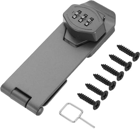 PATIKIL Keyless Cabinet Combination Lock 5, Zinc Alloy 3-Digit Password Twist Knob Hasp Lock for Cabinets Closet Drawer Kitchen Cupboard Outdoor, Gray