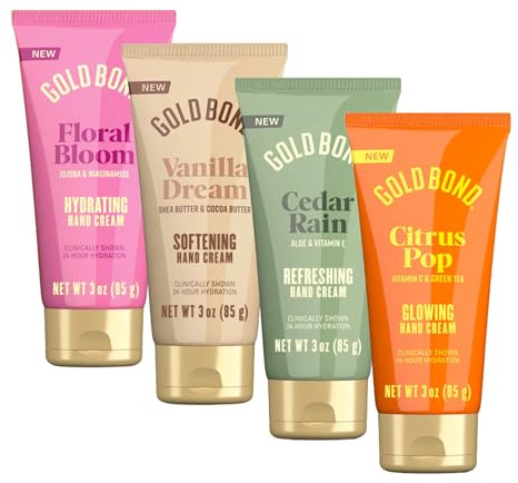 Gold Bond Scented Hand Cream Set, Everyday Hand Cream to Hydrate the Skin, Assorted Scents, 3 oz, 4 pk