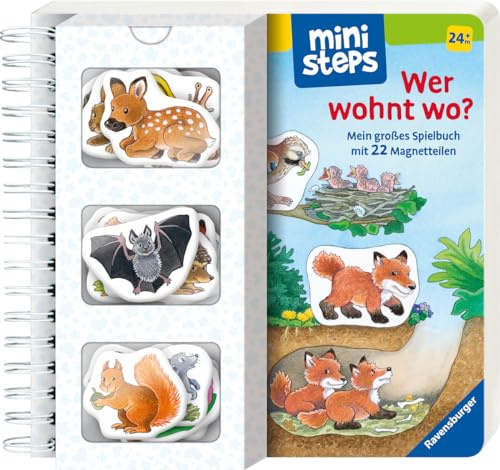 ministeps: Wer wohnt wo?: Mein großes Spielbuch mit 22 Magnetteilen.Ab 24 Monaten