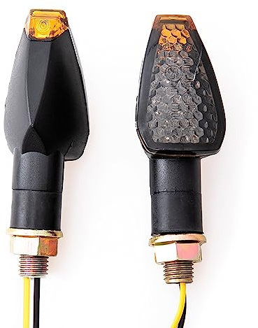 Evomosa 2 st 14 LED motorcykel mini blinkers 12 V (röksvart)