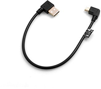 System-S Mini USB 90° Kabel Links Gewinkelt Winkelstecker auf USB Typ A (Male) 90° Rechts Gewinkelt Datenkabel Ladekabel 20cm