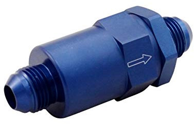 Kraftstofffilter Motorsport auswaschbar 30 Micron Benzin Filter High Flow Blau | AN8 Anschluss