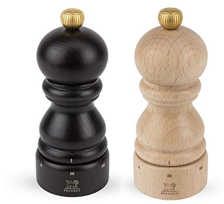 Peugeot Paris U'Select - Juego de molinillos de pimienta y sal de 5 pulgadas, chocolate y natural