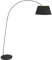 Lindby Lampadaire Esti (Moderne) en Noir Textile e. a. pour Salon & Salle à manger (1 lampe,à E27), arqué, lampadaire arc, lampe sur pied, de salon éclairage