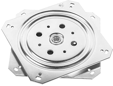 Gedotec Drehbeschlag 360° Drehteller zum Schrauben | Stahl verzinkt | Druck-Kugellager 150 kg | Schwerlast-Drehplatte 155 x 155 x 10,5 mm | 1 Stück - Drehplatte für Tischplatten - Küche - Möbel uvm.