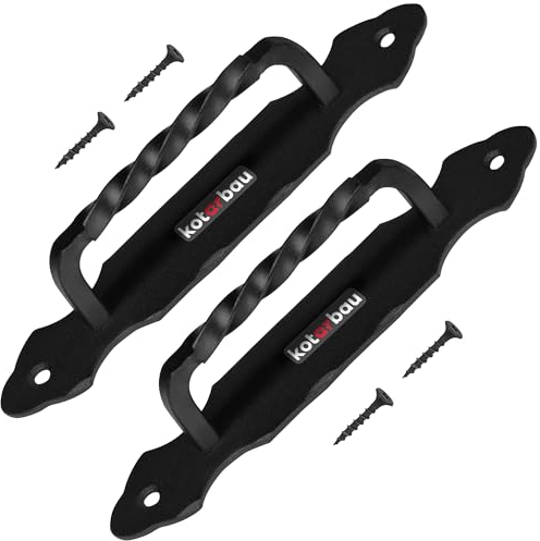 KOTARBAU® Türgriff 190 mm 2 St. Schmiedeeisen Handgriff Türklinke Schwarz Torgriff Stahltürzug Haltegriff Griff Türbeschlag Torbeschlag Schiebtür Möbelgriff