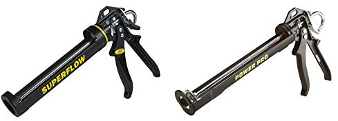 Everbuild Super Flow Sealant/Adhesive Cartridge Applicator Gun with Rotating Barrel & Power Pro Heavy Duty Sealant/Adhesive Cartridge Applicator Gun