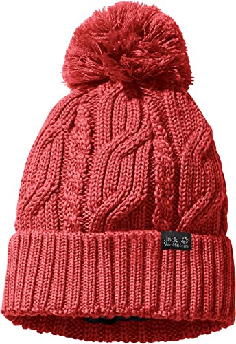 Jack Wolfskin Stormlock Pompom Winter-Hut Coral Red One Size 56-61Cm