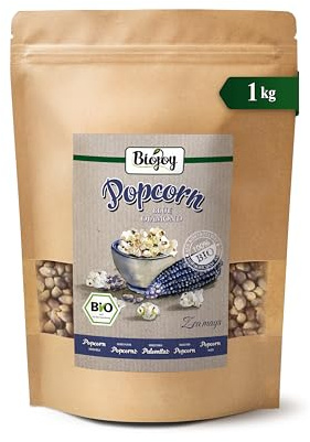 Biojoy BIO Popcorn Mais Diamond Blue, ungesüßt und ungesalzen, 1 kg | Popcornmais aus Italien, naturbelassen, ohne Zuckerzusatz