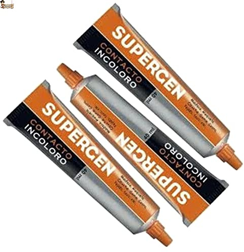 BricoLoco.com Supergen Kontaktkleber, extra stark, farblos, Sohle: Schuhe, Schuhe, Holz, robuste und langlebige Verbindungen, zum Heimwerken und Reparieren (3, 40 ml)