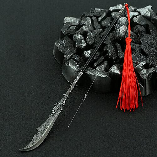nyyuqi 1/12 Scale Metal Chinese Ancient Spear Sword Halberd Weapon Model for 6'' Action Figure Body Doll (#12)
