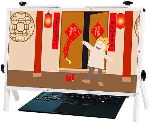 Laptop Screen Magnifier 21Laptop Stands, Computer Screen 3D Magnifier Projector Wihet Adjustable Stand Adjustment Laptop Monitor Magnifier,White