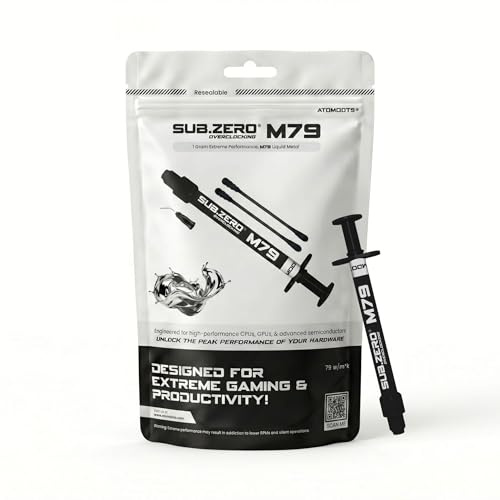 ATOMDOTS M79 – Liquid Metal Thermal Interface Material (Tim) | 79 W/m*K | Subzero Overclocking – (1,0 Gramm) für maximale Wärmeleitfähigkeit Aller Kühler – beim Übertakten von CPU/GPU/PS4/PS5/Xbox