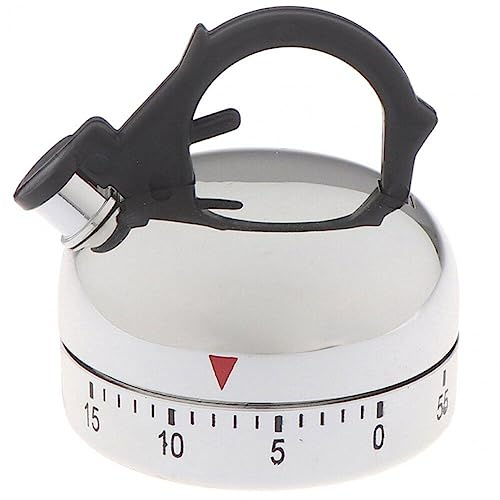 Lipfer Kitchen Time Timer for Cooking Clock Countdown Egg Timer 60 Minute Mechanical Reminder Kitchen Kettle Shaped Timer for Home
