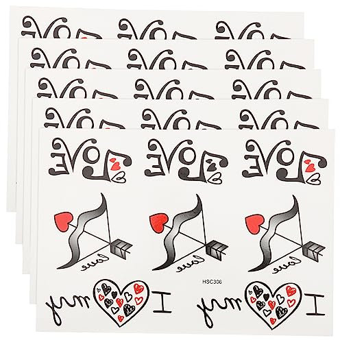 FOMIYES 5blätter Valentinstag Temporäre Tattoos Herzen Hautfreundliche Aufkleber Für Körperkunst Für Partys Hochzeiten Und Festivals Einfache Anwendung Für Kreative Designs