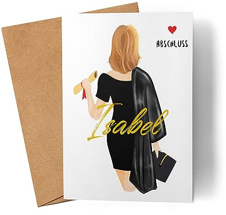 Kiddle-Design Bachelor Master 2026 Abschlusskarte Abschluss Geschenk Personalisiert Name Absolventin Doktor Geldgeschenk Karte Abitur Abi