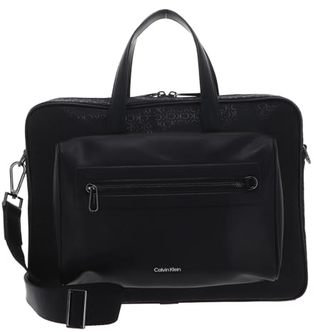 Calvin Klein Businesstasche Laptoptasche mit Laptopfach CK Elevated Laptop Bag Repreve Black Tonal Mono schwarz
