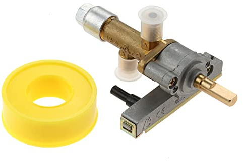 Hicello Gas-Sicherheitsventil mit Piezo-Push-Zündvorrichtung Ersatz für Garden Sun Propan Powered Patio Heater Repair Replaces Parts（7/16-24 UNEF Inlet & Outlet）