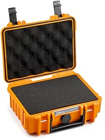 B&W International Transportkoffer Outdoor 500 (PP.23) Orange – mit Würfelschaum – Wasserdicht (IP67), staubdicht, schlagfest & extrem robust
