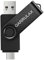 GARRULAX Memoria USB 2 en 1 OTG tipo C USB 2.0 giratoria, almacenamiento de fecha, pulgar pendrive para teléfonos inteligentes Android, MacBook, tabletas, PC (negro, 128 GB)