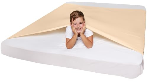 ODOXIA Sensory Sheet | Couverture Sensorielle pour Enfants | Drap de Compression | Couverture de Compression Sensorielle | Couverture Sensorielle | Feuille sensorielle (Light Peach, Full)