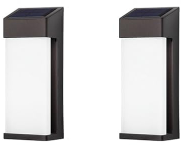 LUOYAOB Außenwandleuchten 2PCS Solarleuchten Außenwandleuchte wasserdichte rechteckige Schwarze Wandleuchte Aluminium Glas Lampenschirm LED Wandleuchte für Garten Villa Dekorative