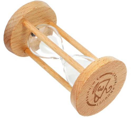 PRETYZOOM Sanduhr Holzkonstruktion 3-Minuten-Timer Für Küche Lernen Sport Dekorative Sanduhr 5 X 9 cm Weiß