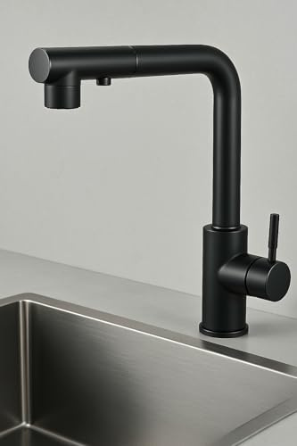 Cieex Robinet Cuisine Douchette, Hauteur 30 cm, Base Alourdie Anti-Bascule | Complet Mitigeur Cuisine avec Flexible Tressé, Joints Haute, Facile à Installer, Ruban Téflon Inclus