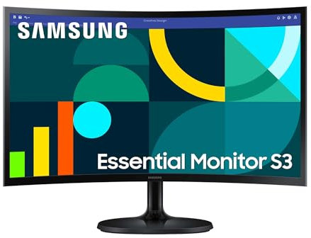 Samsung S36GD Essential Curved Monitor 24 Zoll, PC-Bildschirm mit VA-Panel, Full HD-Auflösung, 4 ms Reaktionszeit, Bildwiederholrate 100 Hz, Eco Saving Plus, Flicker Free, Schwarz, S24D364GAU