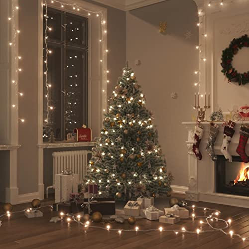 Tidyard LED-Lichterkette Tannenbaum Lichterbaum Weihnachtsdeko Stern Beleuchtung Außen Beleuchtet Lichterkette 1000 LEDs Warmweiß 100 m PVC