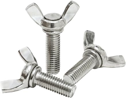 OZFJJWY Flügelschrauben M3 M4 M5 M6 M8 M10 M12 Fingerdichte Flügelkopf-Rändelschrauben 304 Edelstahl DIN316 (75 mm x 5 Stück, M12)