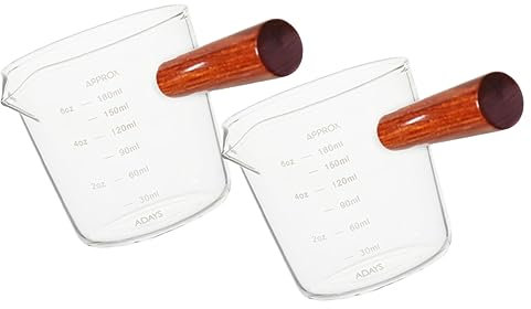 TOPBATHY 2 Pz Bicchiere Latte Gu misurino espresso caffettiera a goccia misurino per sciroppo bicchiere graduato lattiera cappuccino bicchiere da caffè espresso brocca schiumante di legno