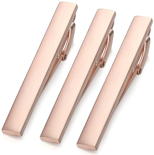 HONEY BEAR 3 st set slipsklämmor för män slipsnål 5 cm för normal storlek slips affärer bröllopspresent, 5 cm, 5cm, koppar, Ingen ädelsten