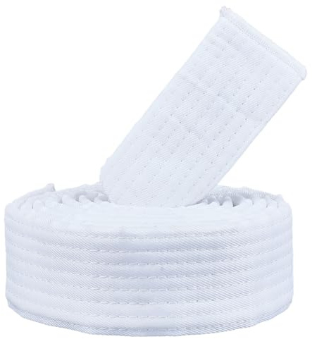 CREATCABIN Cinturón Blanco de Taekwondo, Hapkido, para Artes Marciales, Judo, Karate, TKD, Aikido, Uniforme de Clasificación, de Algodón, Largo, Suave, de Ajuste Universal, para Jiu Jitsu, Equipo de E