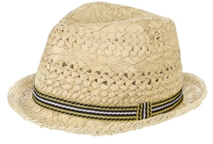 Kids Straw Fedora Sun Hat Short Brim Jazz Trilby Hat Roll Up Summer Travel Beach Panama Cowboy Cap for Boys Girls 2-6 Years Beige