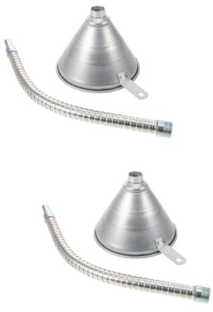 Amosfun 2 Pièces entonnoir de transmission petit automobile remplissage siphon entonnoirs entonnoir à pour voitures entonnoir avec le fer Silver