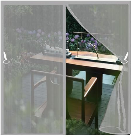 Moustiquaire Magnétique Pour Fenêtre 214 x 145 cm Anti-Mosquito Moustiquaire Fenêtre Sans Perçage Auto-Adhésive Fermeture Automatique Adsorption Magnétique, Gris