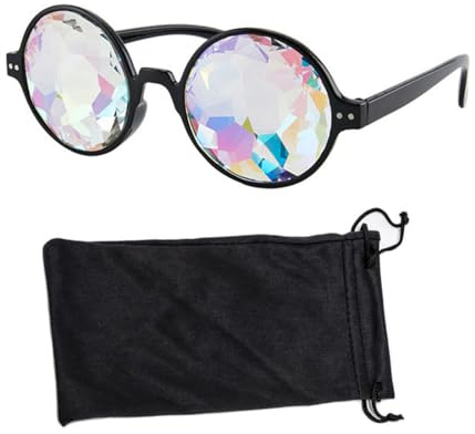 SGERUFZ 1 Paar Kaleidoskop Karneval Brillen, Festival Sonnenbrillen, Lustige Sonnenbrillen, Cosplay Brillen, Speedo Brillen, Geschweißte Punk Brillen (mit Brillen Tasche)