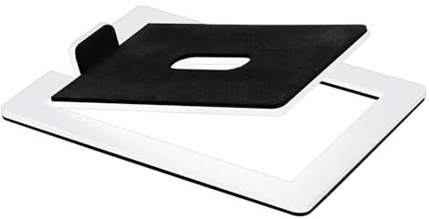 SUBLXPoten Lautsprecher Ständer 2-teilige Lautsprecher-Stützbasis aus Kohlenstoffstahl for Tischlautsprecher-Unterständer mit Stoßdämpfung und verbessertem Klang Boxenständer(Solid White)