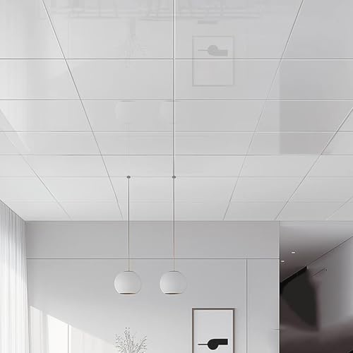 ByteRunning Dalle De Plafond,Dalles De Plafond Autocollantes en PVC,Plafond PVC Autocollant,Facile à Nettoyer,Peut êTre Coupé,pour sous-Sol,Cuisine,Salle De Bain