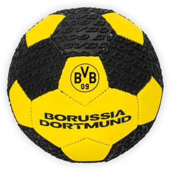 Dortmund Borussia BVB Ball Relief Größe 1 – Mini Fußball für Kinder & Fans – Schwarz Gelb Fanartikel – BVB Geschenk, Sammelball, Training & Freizeit