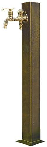 Générique Fontaine d'extérieur en Acier Inoxydable de 79 cm avec Robinet – Isolation antigel pour l'irrigation du Jardin et Fontaine décorative – Design Durable et fixé au Sol