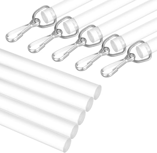 QUARKZMAN Varilla Para Persianas De 30cm De Reemplazo Transparentee 5Pcs | Varilla Inclinable Combinable Para Persianas Con Gancho, Varilla Para Persianas Verticales Para Accesorio Abridor