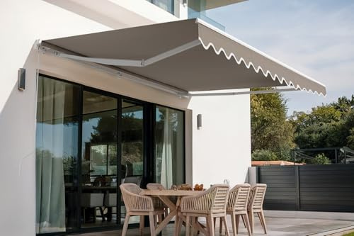 Cazeboo Toldo monobloque Blanco Vecchio de 4 m x 3 m, Lona Color Topo