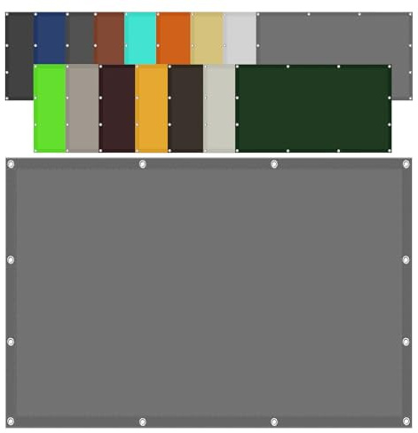 Vela Ombreggiante 340 x 360 cm Impermeabile Rettangolare Tenda da Sole con Occhielli e Corda per Auto, Piscina, Patio, Balcone, Piante, Pollaio, Allevamento Bestiame, Grigio Chiaro