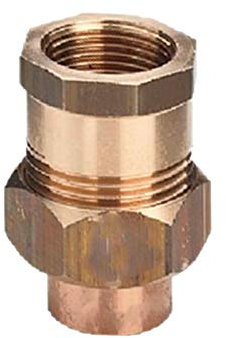 MegaHaustechnik Übergang Verschraubung flach dichtend 15 x 1/2“IG Lötfitting aus Messing für Rohr-AußenØ 15mm zum Löten, mit 1/2 Zoll Innengewinde, Trinkwasser geeignet, Nr.4330G