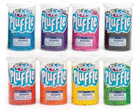 Educational Insights Pluffle® Mini 8-Pack - Sensory Bin Foam Set, No Mess Alternative to Sand Toys & Slime for Toddlers at Home or in the Classroom, Fun Sensory Table Filler, Gift for Kids Ages 3+