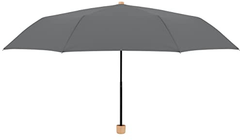 Doppler nature mini - Slate Grey - nachhaltiger Regenschirm - Handöffner - 270 Gramm - nachwachsende Rohstoffe - Windkanal getestet