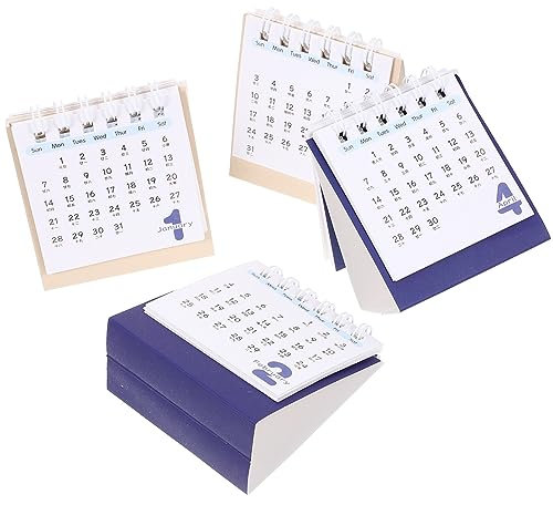 4 Piezas Calendario De Escritorio 2024 Calendario De Caballete Delicado Calendario De Escritorio Minicalendario Calendario Permanente Cartas De Restaurante Papel Oficina Mesa Lindo